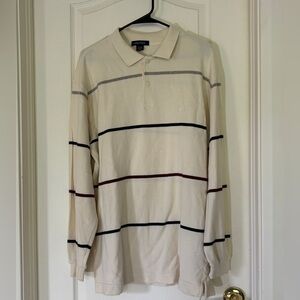 Nautica Men’s XL Long Sleeve Striped Polo Shirt